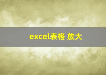 excel表格 放大